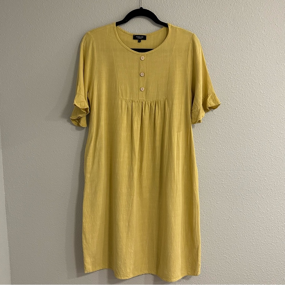 Yellow midi dress